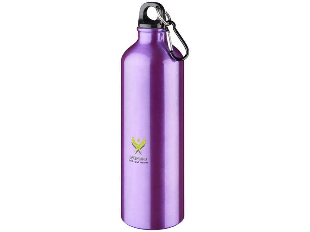 Алюминиевая бутылка для воды Oregon объемом 770 мл с карабином - Пурпурный-3
