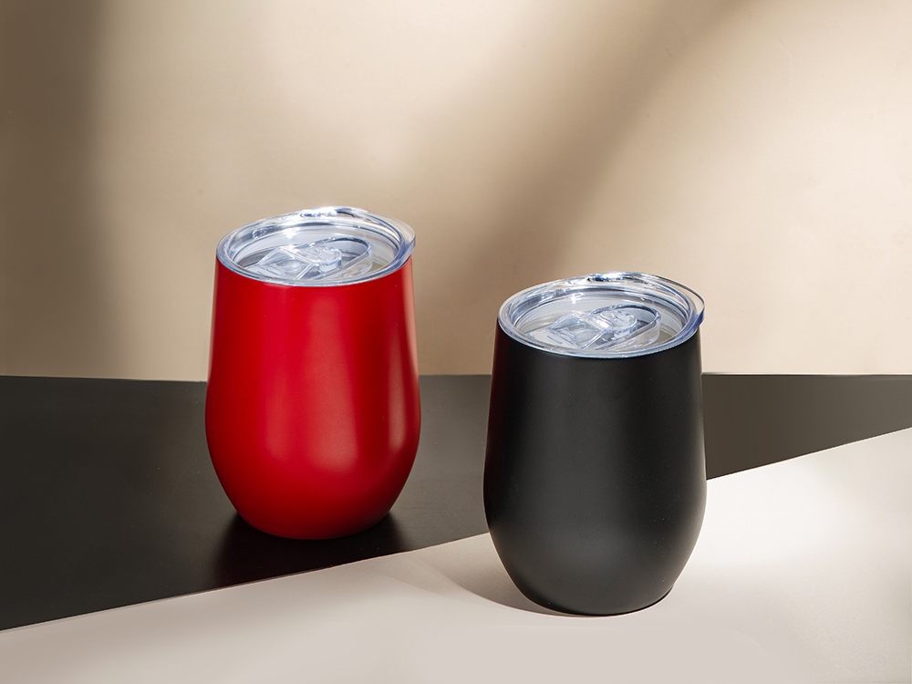 Вакуумная термокружка Sense, непротекаемая крышка, крафтовая упаковка, красный-9