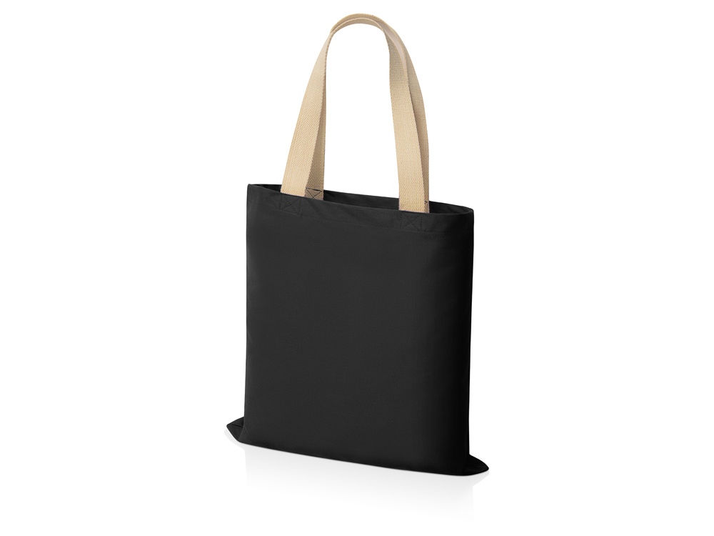 Сумка для шопинга Steady из хлопка с парусиновыми ручками, 260 г/м2, черный-1