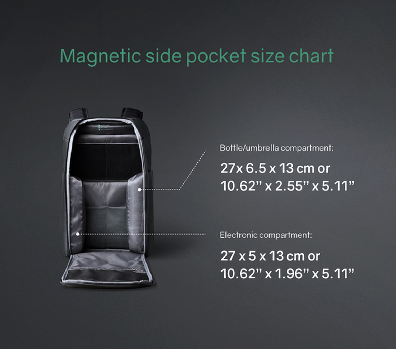 Рюкзак KORIN FlipPack 47х30х17 см, зеленый/черный-17