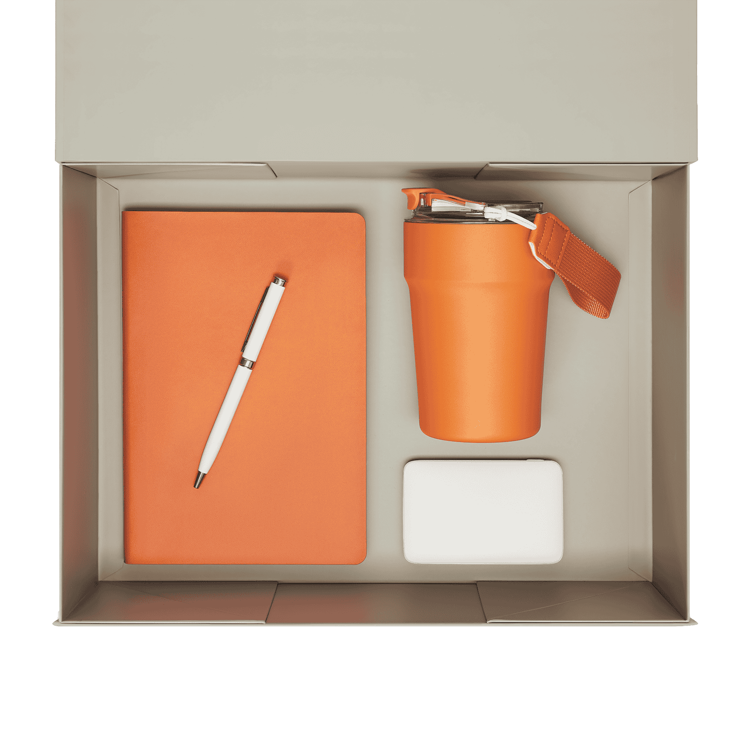 Подарочный набор Monaco, оранжевый (термокружка, аккумулятор, ежедневник, ручка)-2