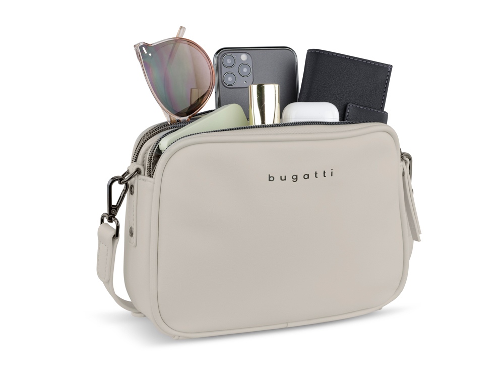 Сумка кросс-боди женская BUGATTI Almata, бежевая, полиуретан, 21,5х6х15 см-6
