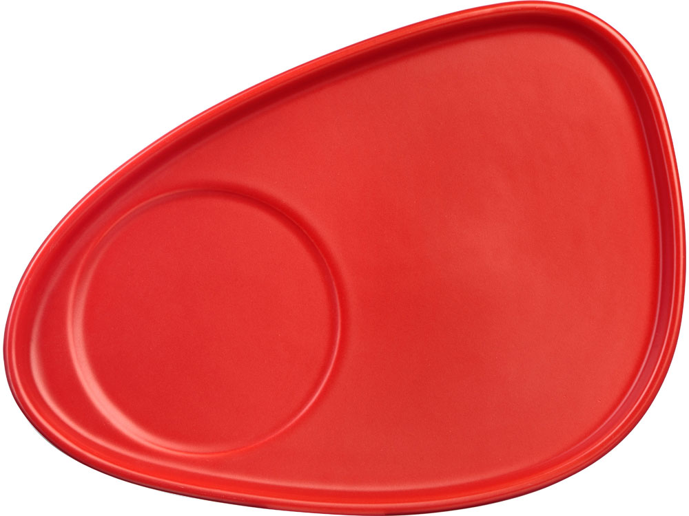 Чайная пара Brighton : блюдце овальное, чашка, коробка, красный-2