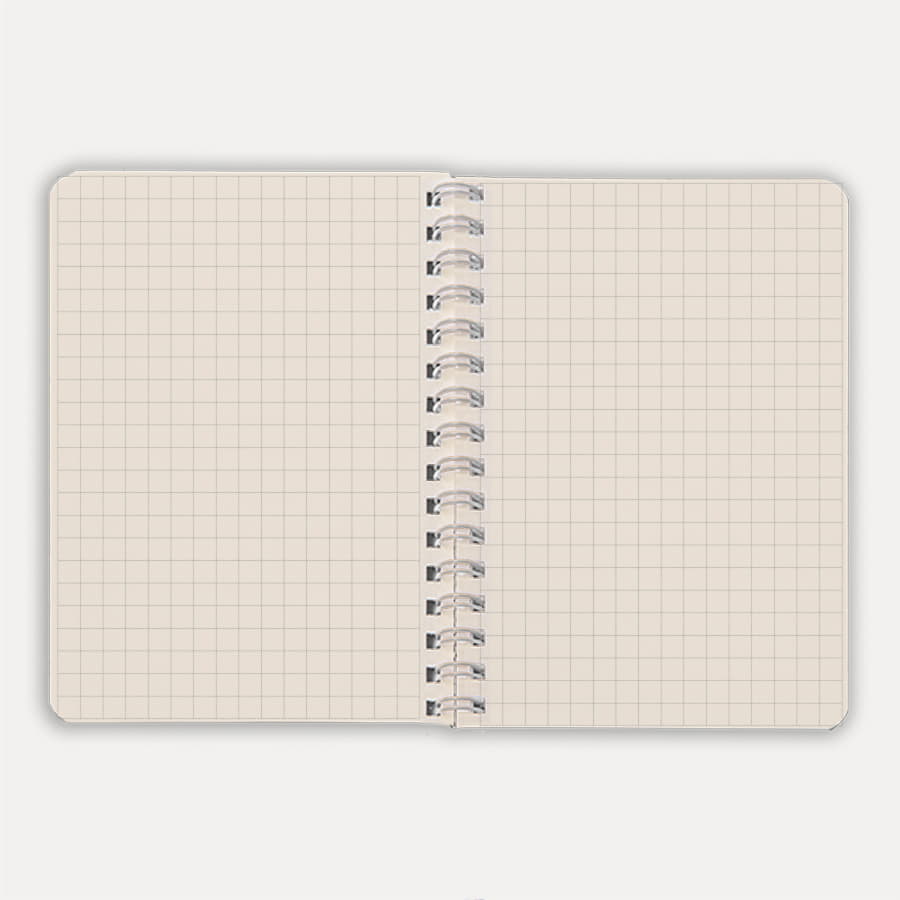 Блокнот на двойной пружине HELIX MINI, 105 х 150  мм, черный с белым, блок в клетку, черный, белый-5