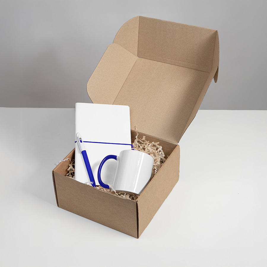 Набор подарочный WHITE VEIL: блокнот, ручка, кружка; белый/темно-синий, белый, темно-синий-2