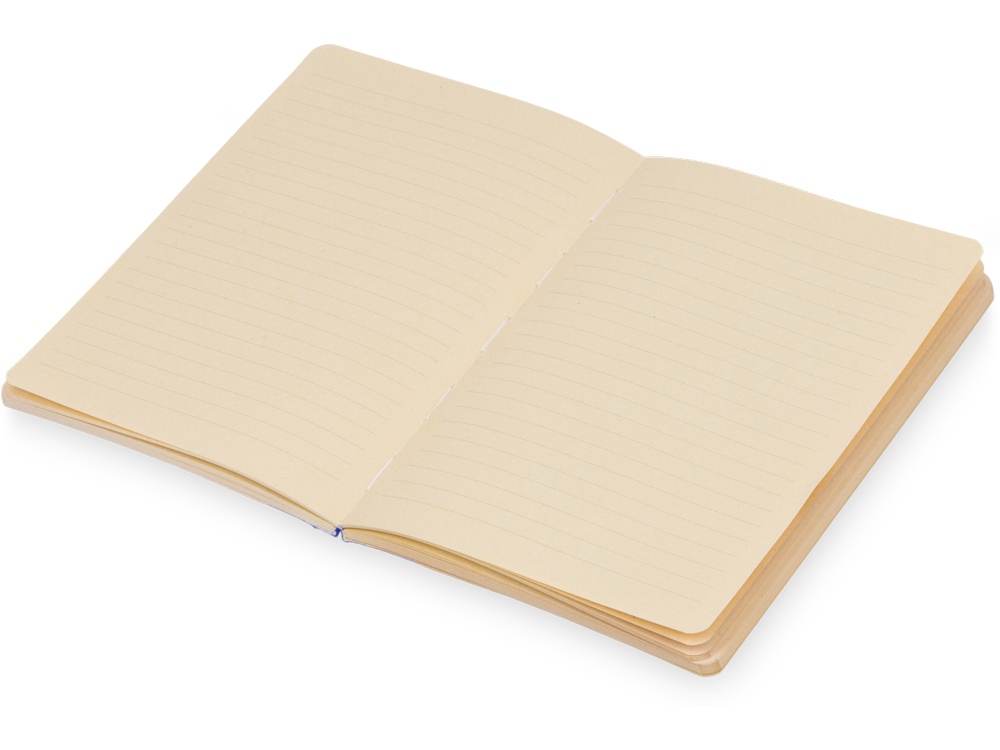 Блокнот А5 из переработанного тростника и RPET Adiantum, 80 листов, гибкая обложка, синий-4