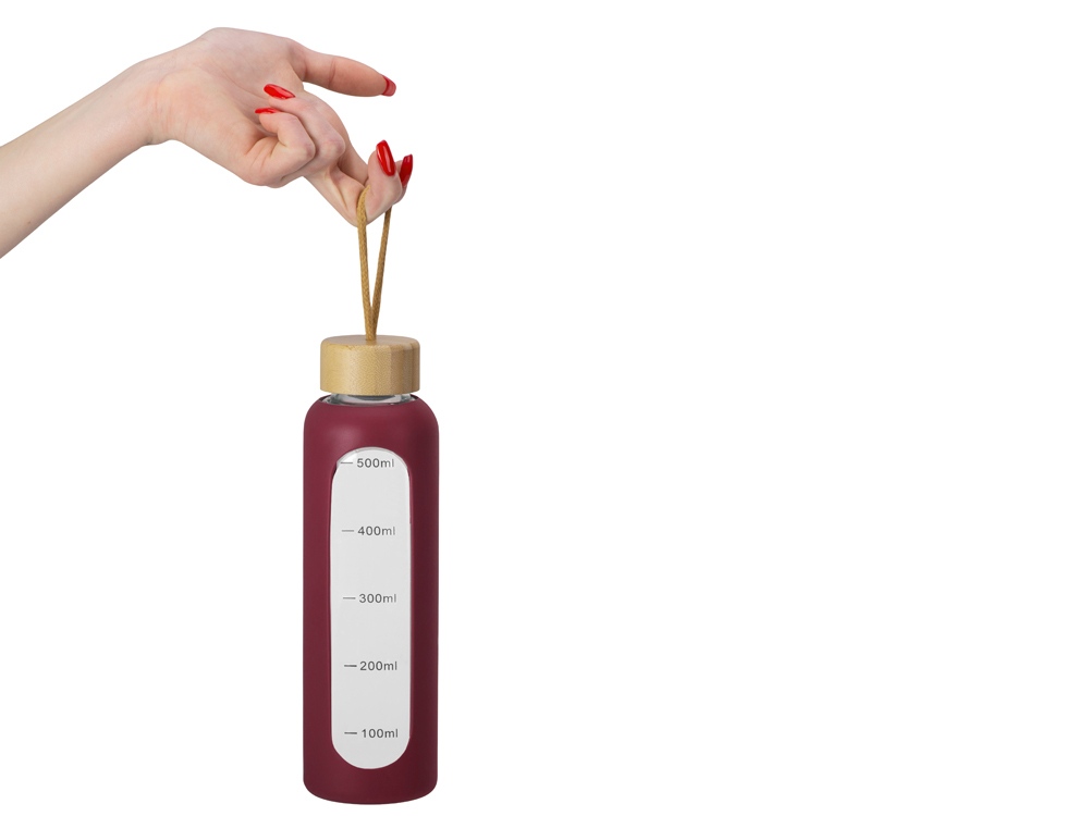 Бутылка из боросиликатного стекла Hangy, 550 мл, бургунди-6