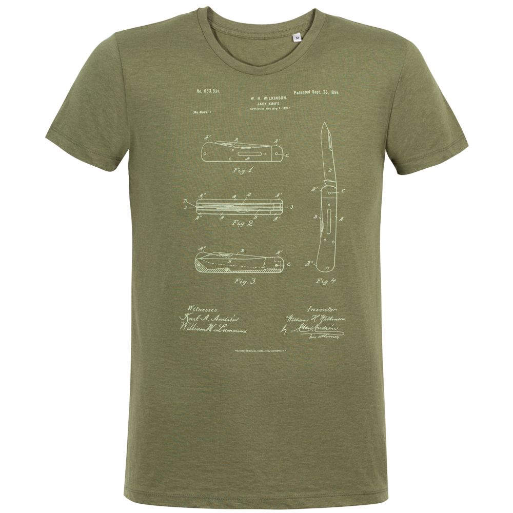 Футболка приталенная Old Patents. Knife, меланж хаки-2