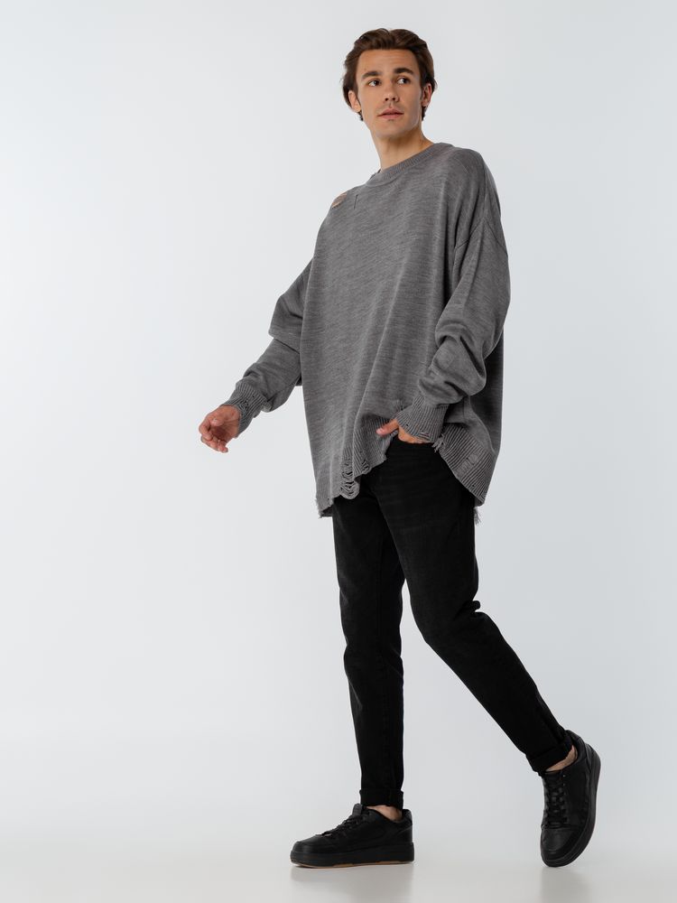 Джемпер оверсайз унисекс Grunge, серый-5