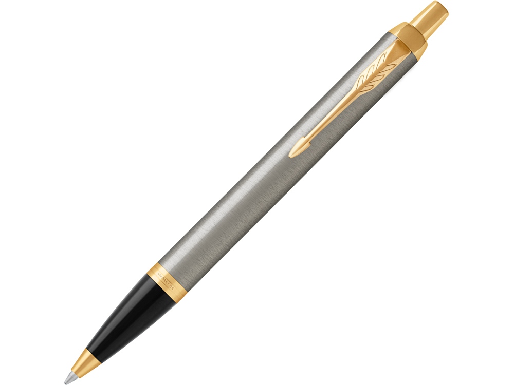 Ручка шариковая Parker IM Core Brushed Metal GT, серебристый/золотистый-0