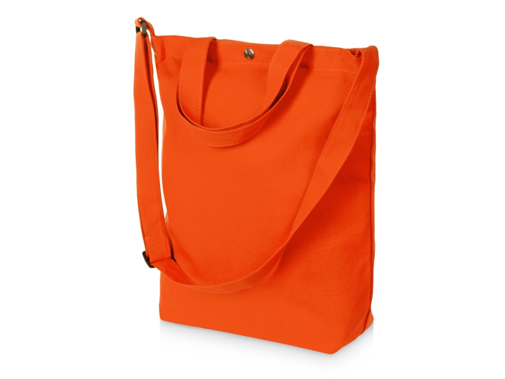 Сумка Helfer из хлопка на кнопке с регулирующейся лямкой, оранжевый-1