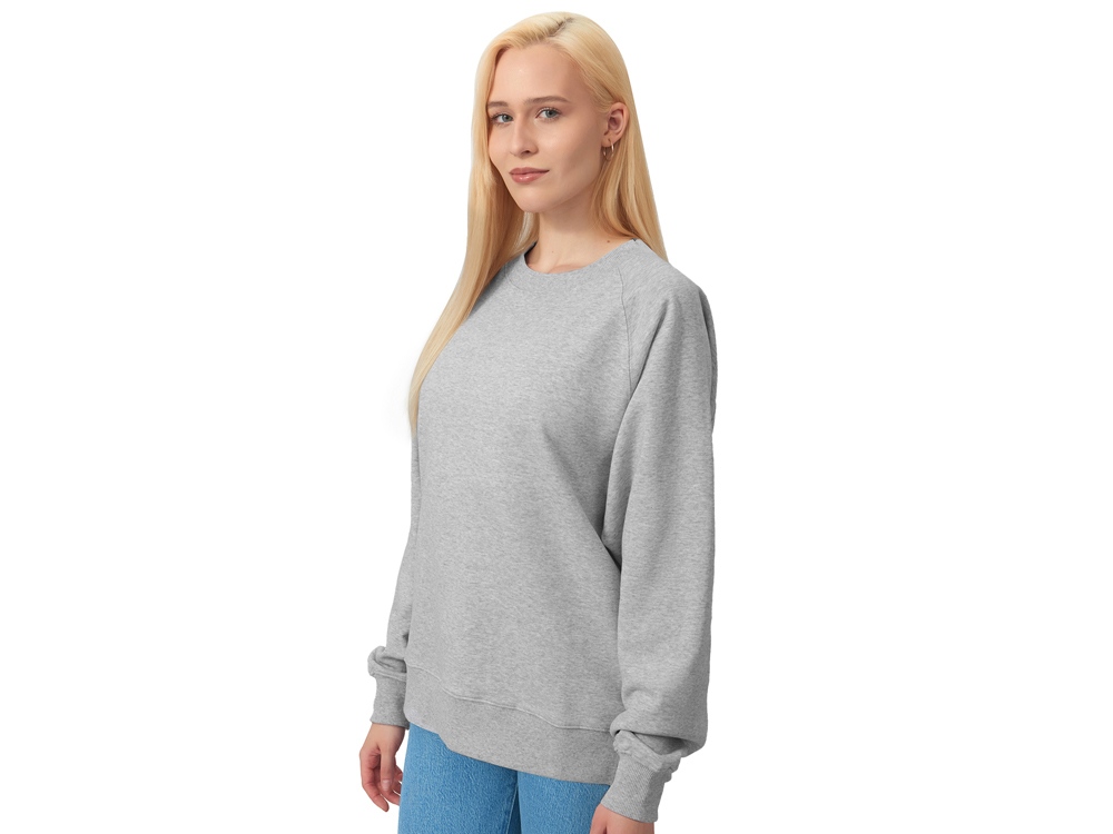 Свитшот оверсайз с рукавом реглан Belgrade, унисекс, серый меланж-5