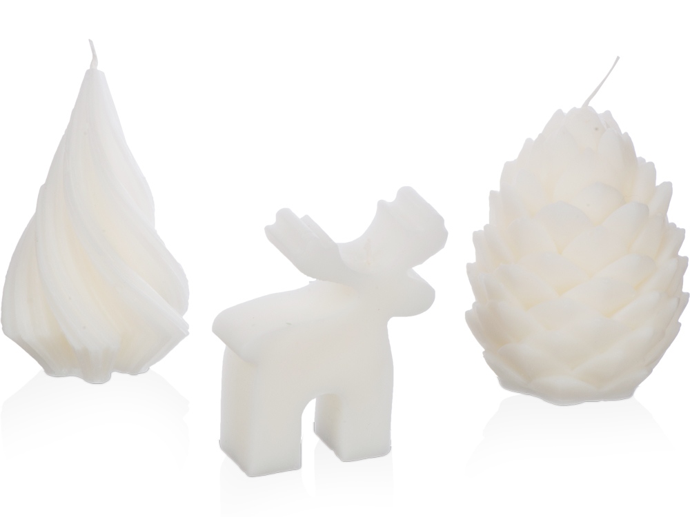 Свечи на подставке Олень, шишка, елочка-2
