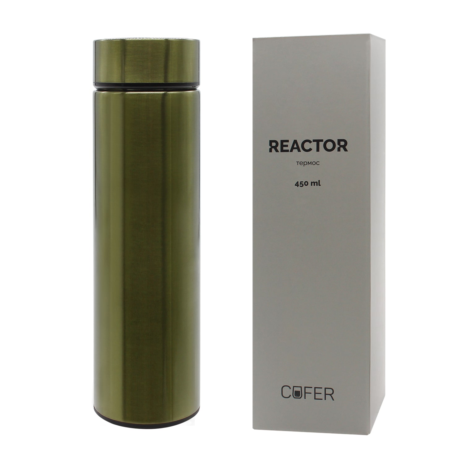 Термос Reactor металлик с датчиком температуры (хаки)-3