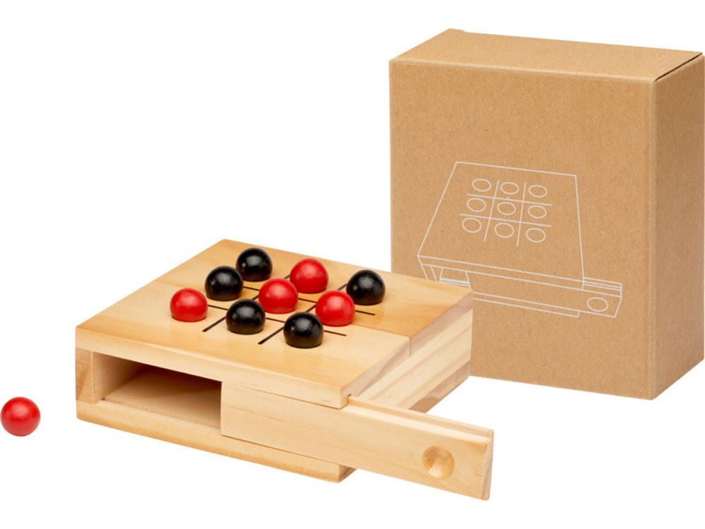 Деревянная игра в крестики-нолики Strobus, натуральный-3