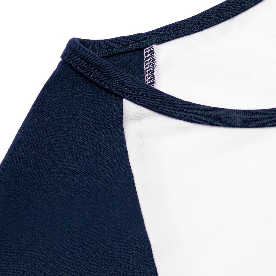 Футболка женская с длинным рукавом Milky Lsl, белая с темно-синим-2