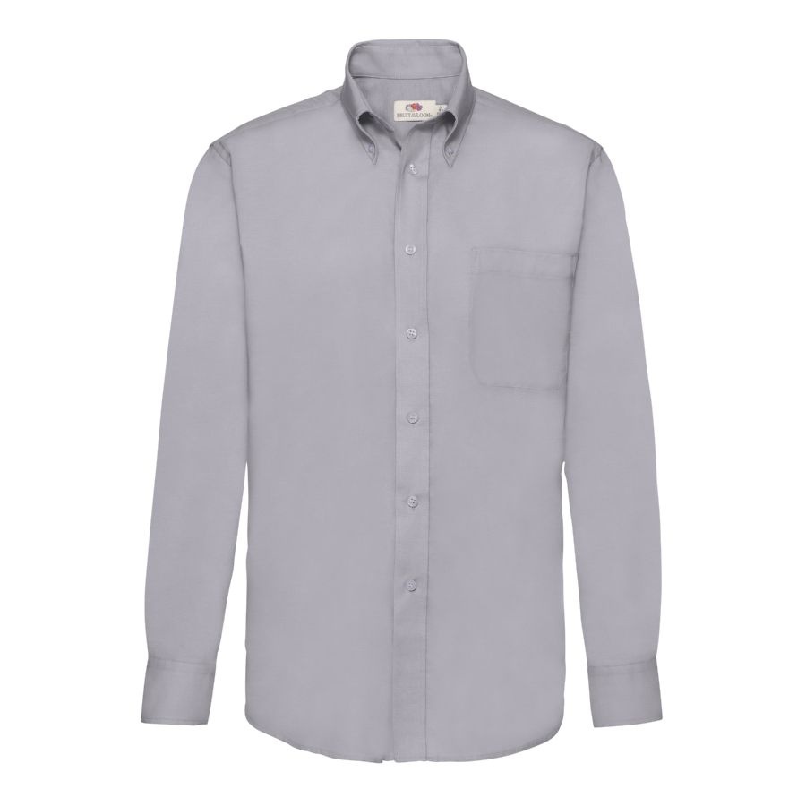 Рубашка мужская LONG SLEEVE OXFORD SHIRT 135, серый-0