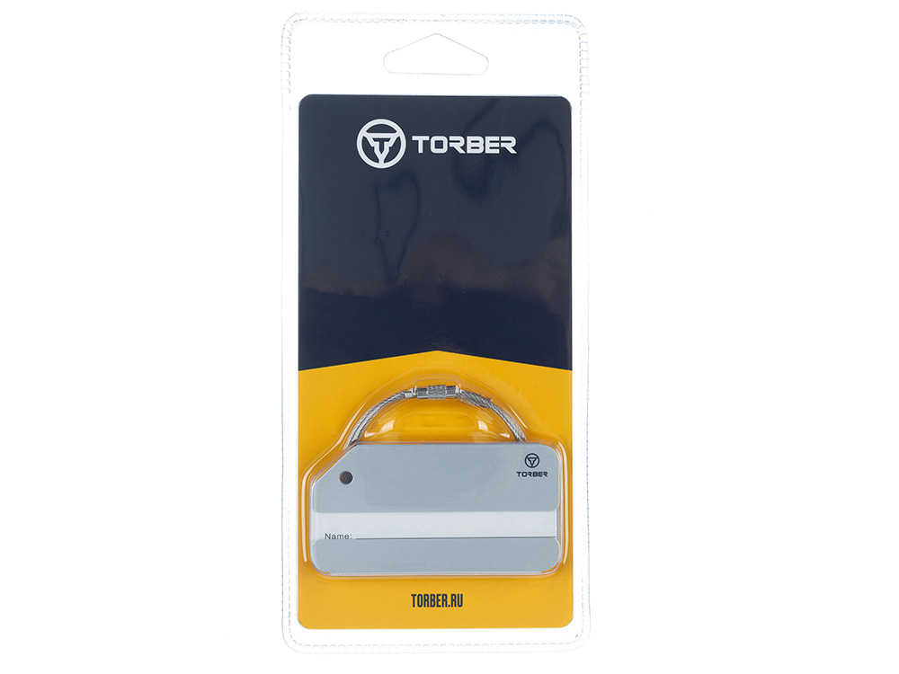 Бирка для багажа TORBER, серебристый, 8,0 х 4,0 см, алюминиевый сплав-2