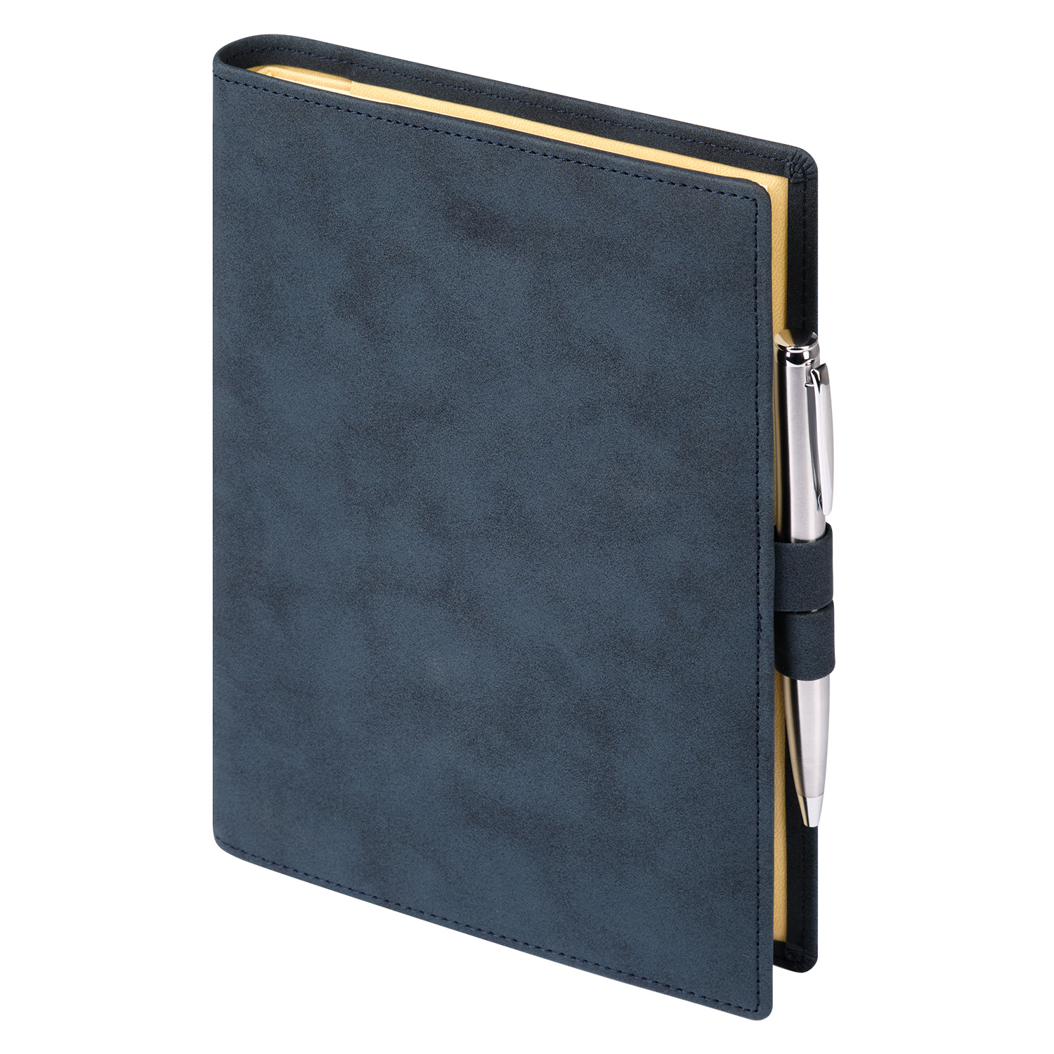 Ежедневник-портфолио Клип (Clip NEO) недатированный в подарочной коробке, синий (в комплекте ручка Sonata BP серебро)-5