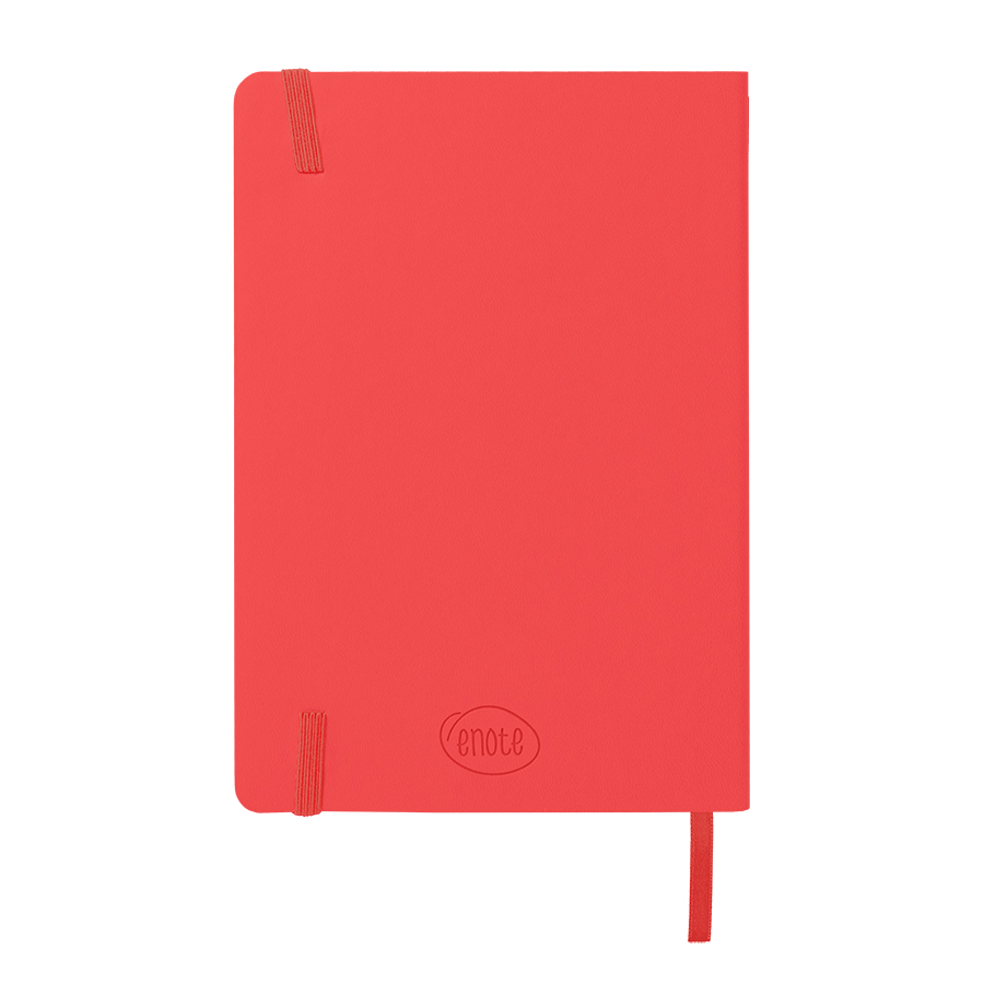 Бизнес-блокнот "RILY", формат А5,  красный, блок в точку, ярко-красный-4