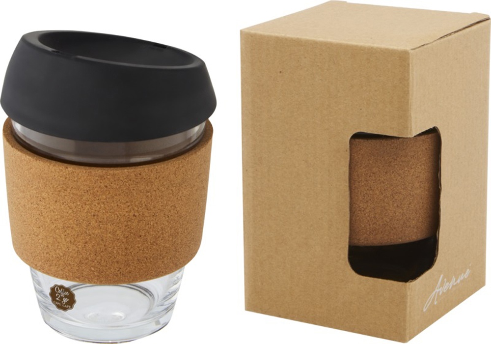 Lidan Кружка из объемом 360 мл с пробковым держателем и силиконовой крышкой, черный-6