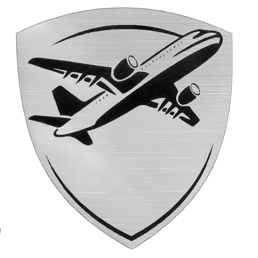Шильд-наклейка самолет, Серебристый-0