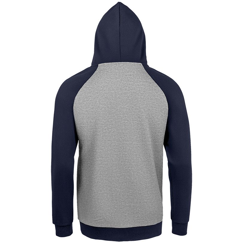 Толстовка унисекс Seattle, серый меланж с темно-синим-1