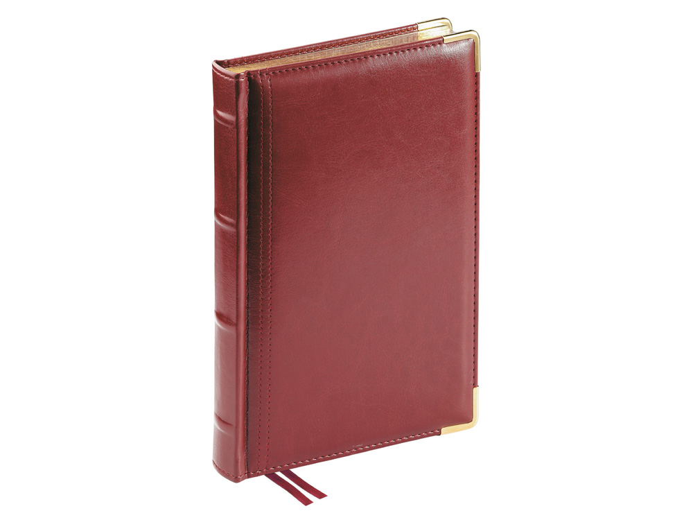 Ежедневник А5 полудатированный Boss, бордовый-0