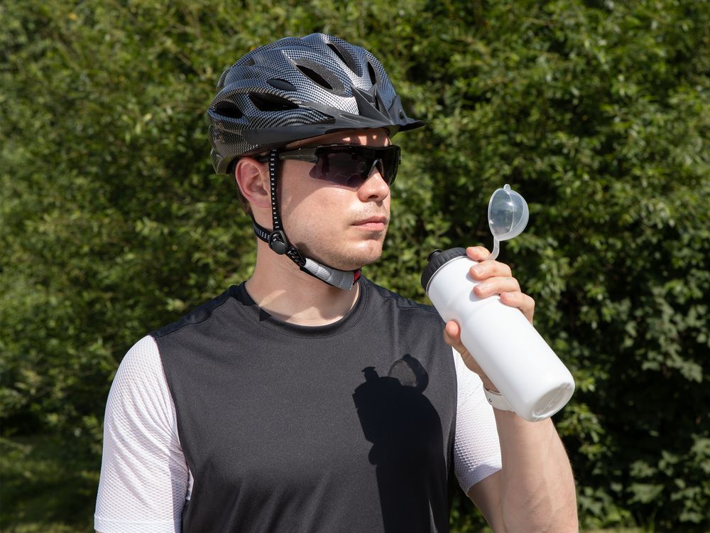 Бутылка для велосипеда Bikescape, белая с синим-7
