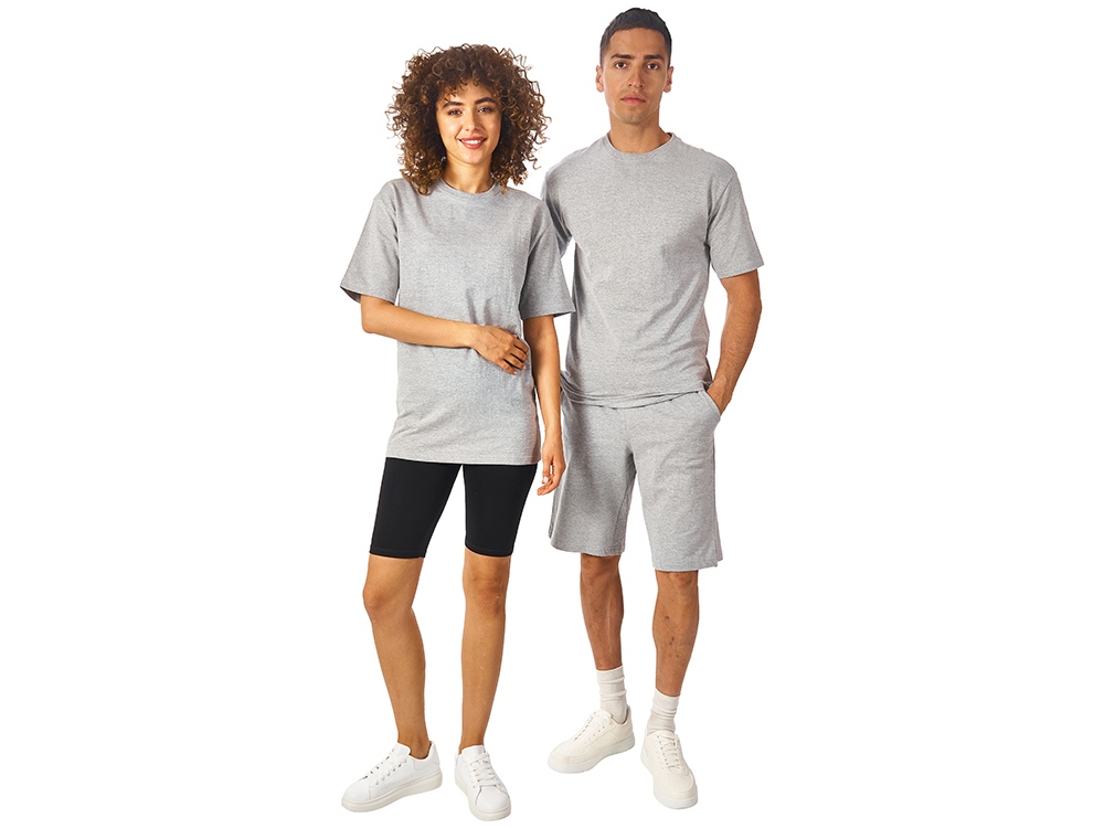 Футболка из френч терри Warsaw унисекс 220гр, серый меланж-5