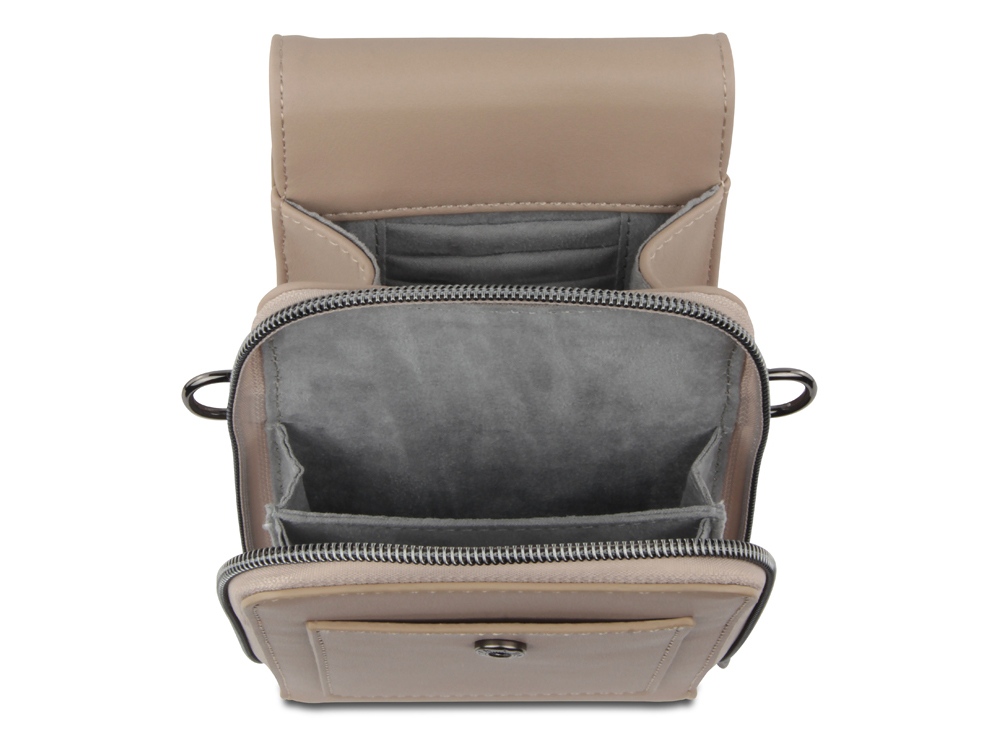 Сумка наплечная BUGATTI Almata, песочная, полиуретан, 11х4х19 см-2