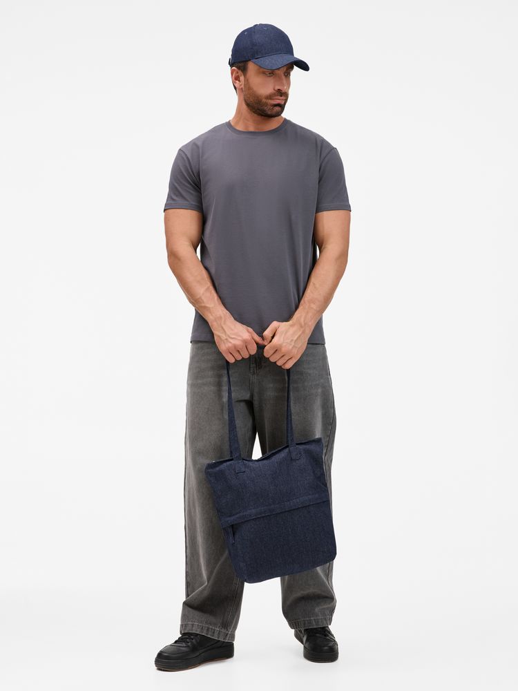 Сумка для покупок Denimate, темно-синяя-3