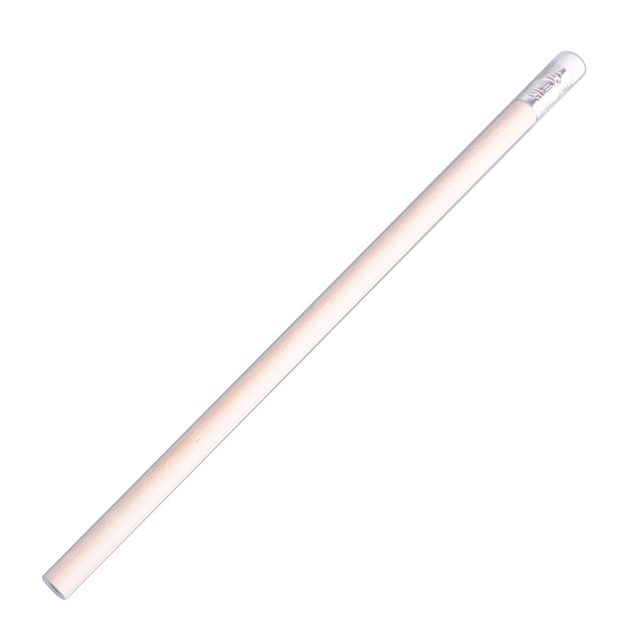 Карандаш чернографитный круглый SIMPLE с ластиком, HB, бежевый/белый, бежевый, белый-0