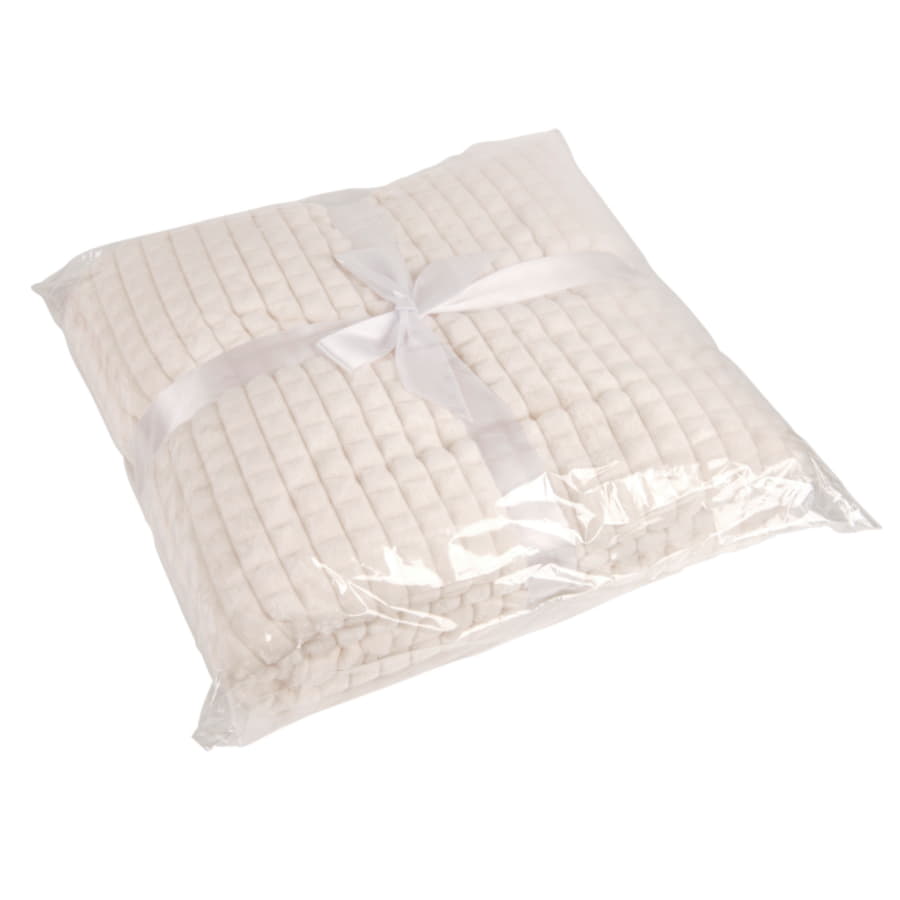 Плед фактурный IVORY", 150*200 см,  акрил  260 гр/м , белый-2