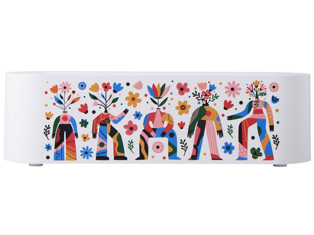 Увлажнитель с эффектом пламени Flame, белый с УФ-печатью DTF-1