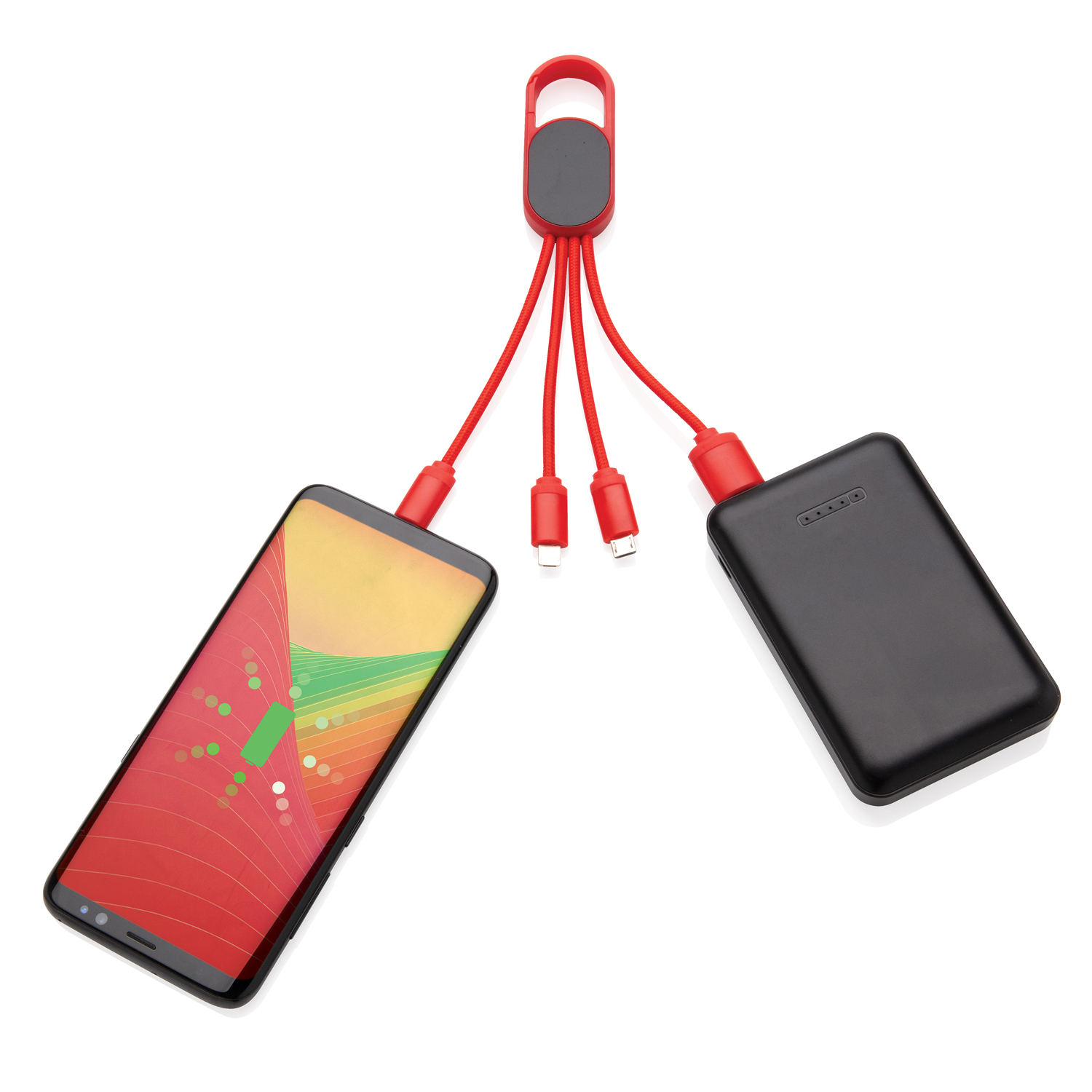 Кабель 4 в 1 с карабином-1