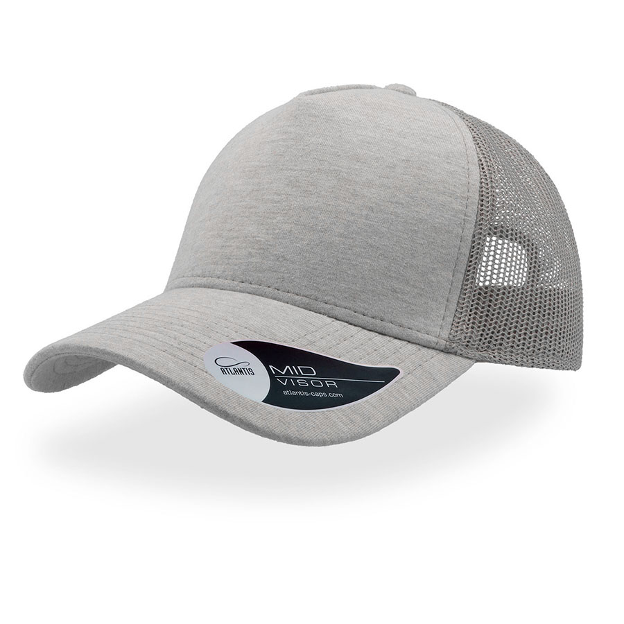 Бейсболка RAPPER JERSEY, 5 клиньев, пластиковая застежка, светло-серый-0