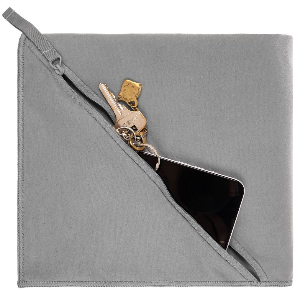 Полотенце спортивное Hard Work, серое-1