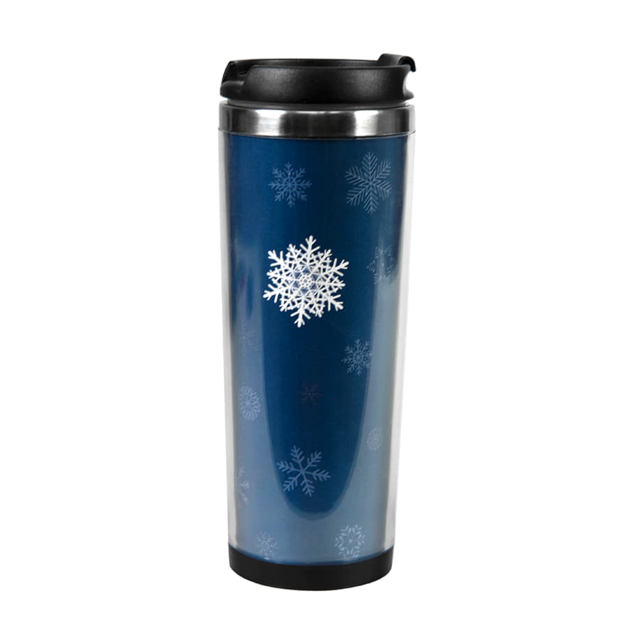 Термокружка IDEA под полиграфическую вставку, 420 мл, нержавеющая сталь/пластик, прозрачный-2