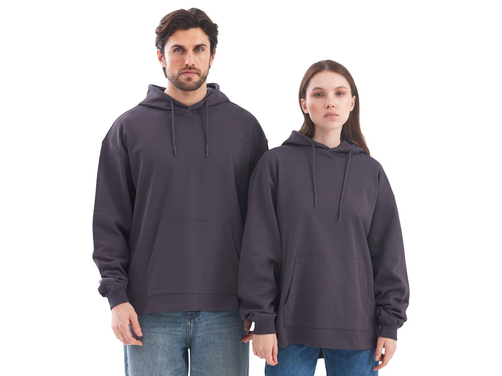 Худи оверсайз Alpha.01 унисекс, темно-серый-0