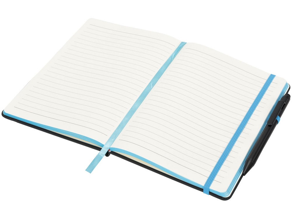 Блокнот Noir Edge среднего размера, черный/синий-3