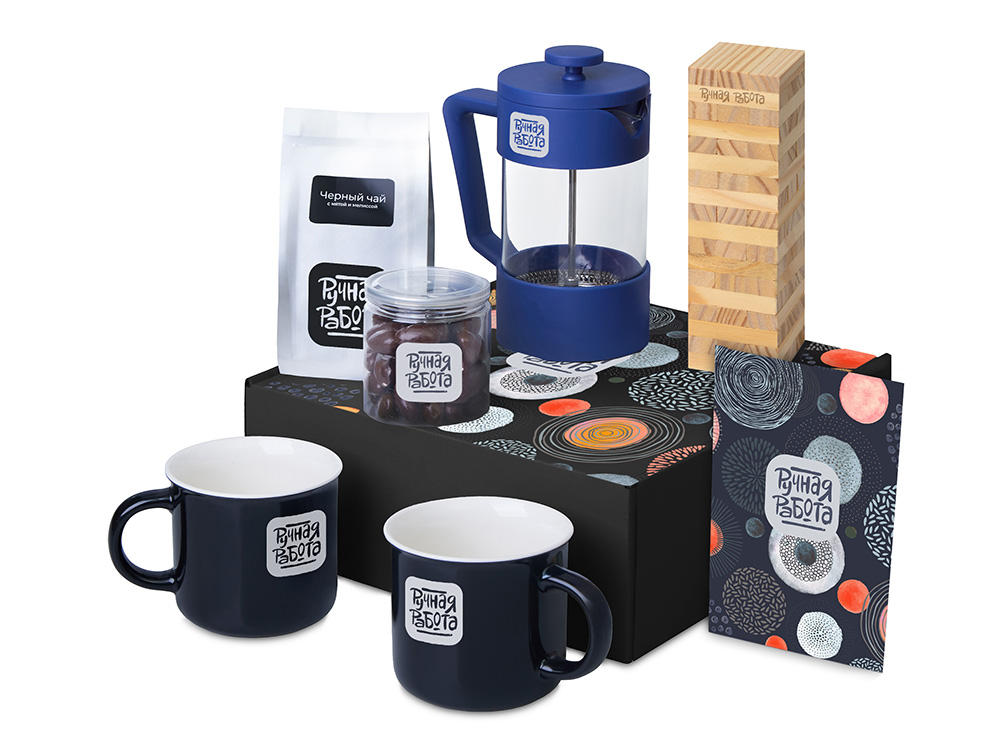 Подарочный набор Re:y. Together  с френчпрессом, кружками и дженгой-0