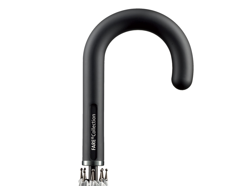 Зонт-трость 7119 Double silver, полуавтомат, серебристый/черный-3