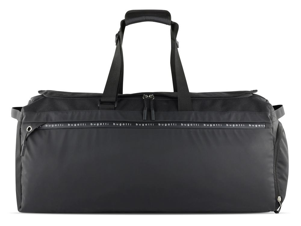 Сумка дорожная BUGATTI Blanc Delight, чёрная, нейлон RPET600D/тарпаулин/полиэстер, 67х32х29 см, 55 л-1