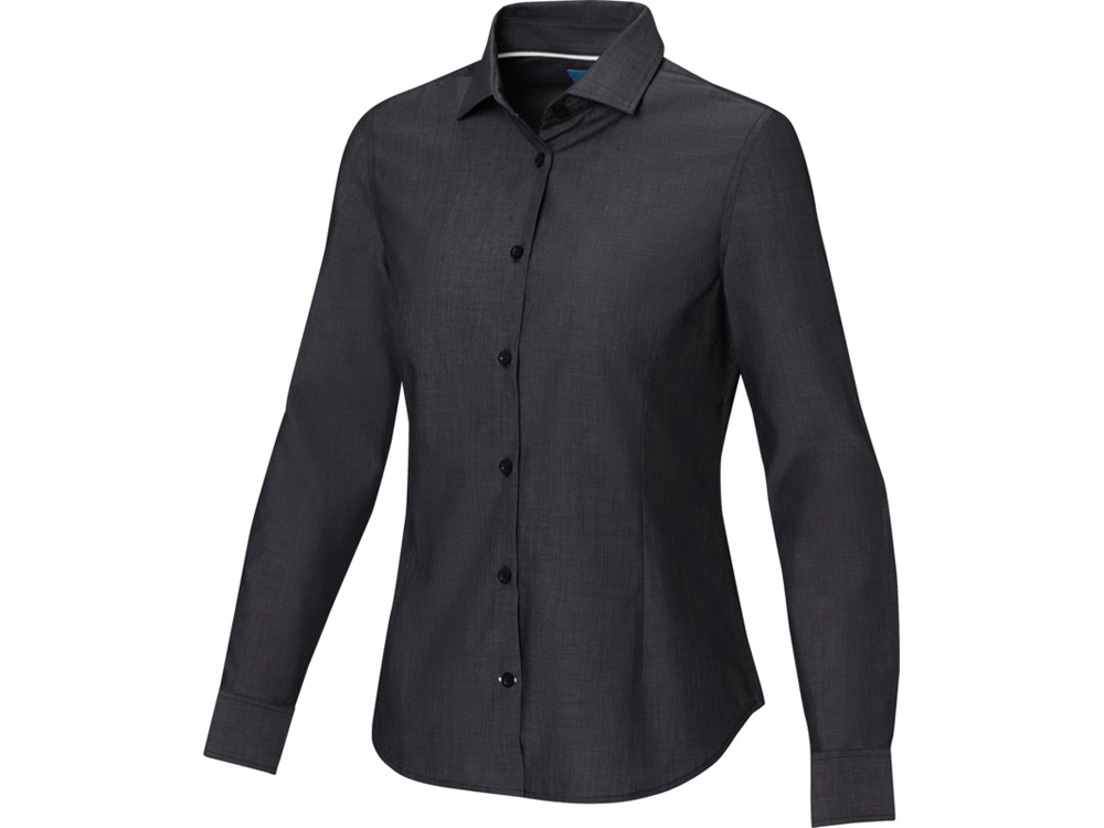 Cuprite Женская рубашка с длинным рукавом, изготовленная из натуральных материалов, которые отвечают стандарту GOTS - сплошной черный-0