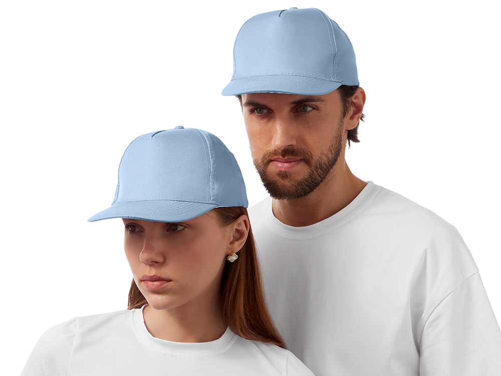 Бейсболка Poly 5-ти панельная 120гр, небесно-голубой-0