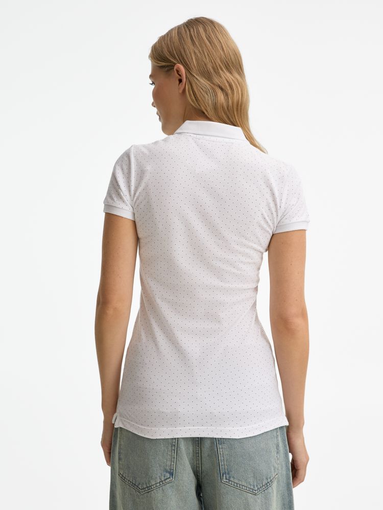 Рубашка поло женская Brandy Women, белая с темно-синим-3