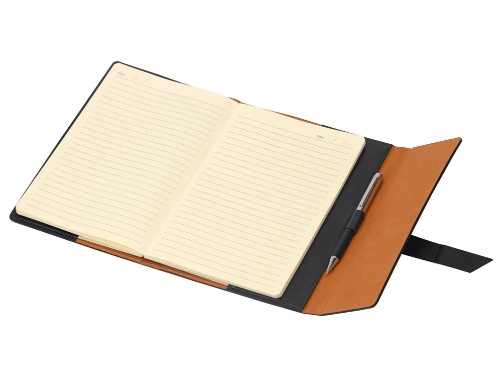 Бизнес-блокнот А5 с клапаном Fabrizio, 80 листов, черный-2