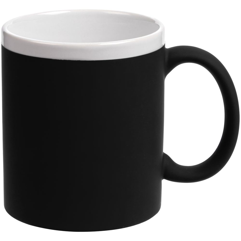 Кружка StopSpot с покрытием софт-тач, черная-0