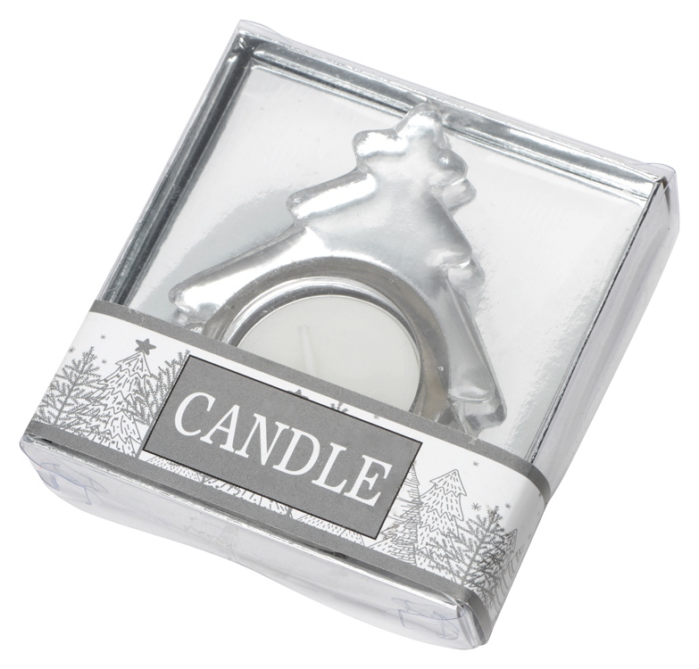 Подсвечник стеклянный со свечой, прозрачный-4